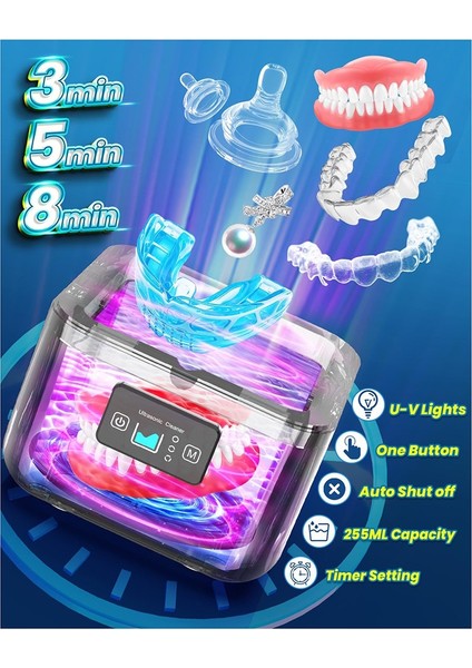 Ultrasonik Temizleyici, 45KHZ Dental Temizleyici Ultrasonik Makine 3 Zamanlayıcılar, U-V Ultrasonik Fikstür Temizleyici Us Fişi Izler Için (Yurt Dışından) modelleri