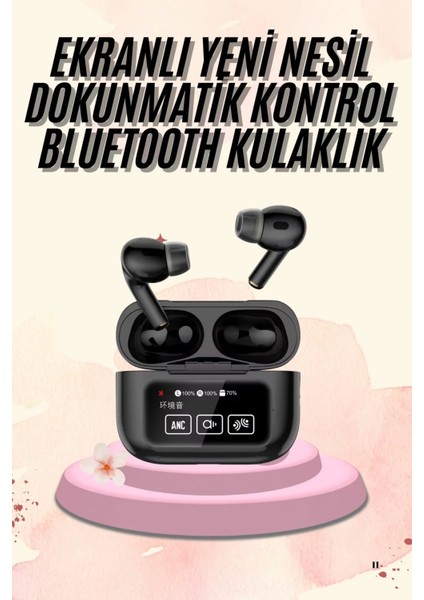 Kulak Içi Bluetooth Kulaklık Ekranlı Müzik Dinleme Çağrı Cevaplama Siyah