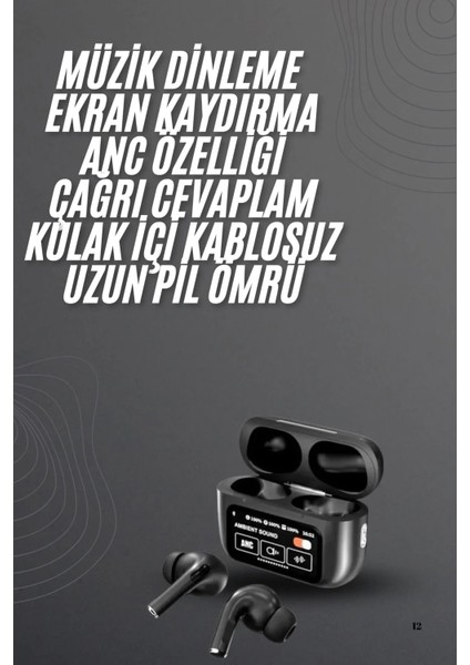 Kulak Içi Bluetooth Kulaklık Ekranlı Müzik Dinleme Çağrı Cevaplama Siyah fiyatları