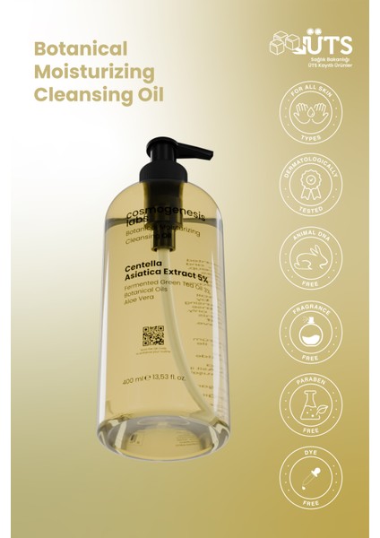 Yüz Ve Makyaj Temizleme Yağı 400ml - Nemlendirici, Sebum Dengeleyici, Cleansing Oil Vegan (%5 CICA) indirimleri