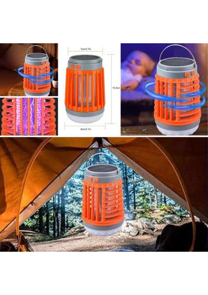 Askılı Solar Enerji Ile Şarj Olabilen Sinek Öldürücü Kamp Feneri Işıldak ( Lisinya )