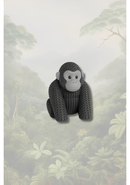Goril Anahtarlık – Siyah Örgü Desenli Sert Figür Sevimli Mini Aksesuar | Amigurumi Tarzı Çanta Süsü