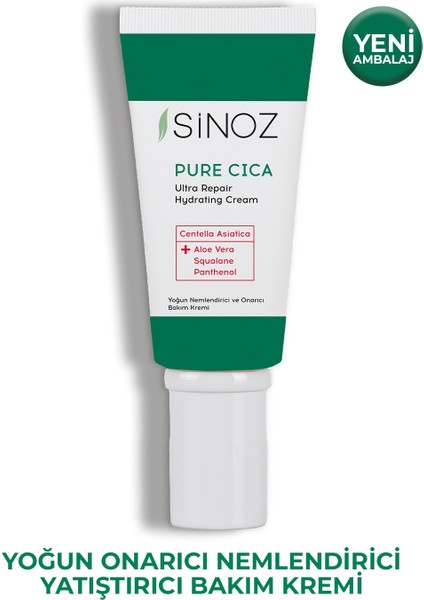 Pure Cica Yoğun Onarıcı Yatıştırıcı Nemlendirici Bakım Kremi 50 ML Tahriş Olmuş Hasarlı Ciltler için