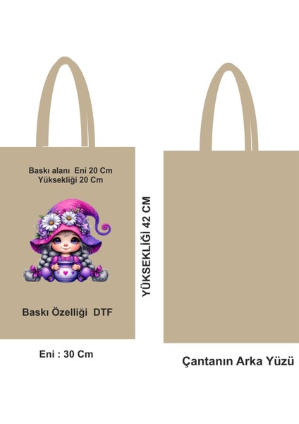 Dtf Baskılı Bez Poşet 30X42 cm Saplı Pamuk Çanta – 46 Tel