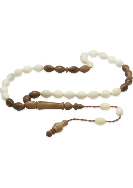 Sistemli Kuka Imameli Arpa Kesim Naturel Renk Deve Kemiği Tesbih