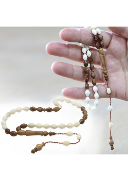 Sistemli Kuka Imameli Arpa Kesim Naturel Renk Deve Kemiği Tesbih fiyatları