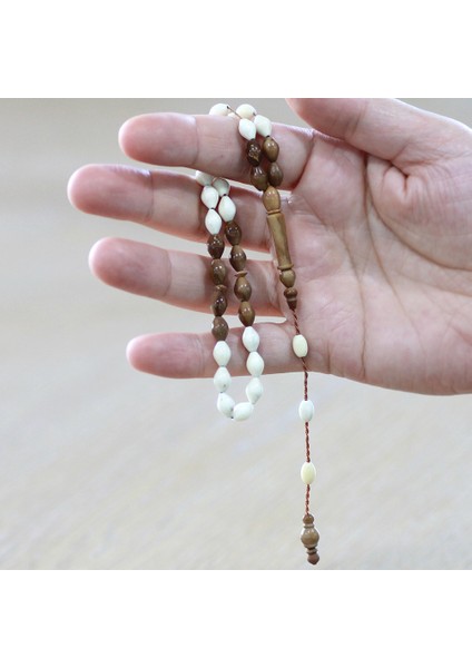 Sistemli Kuka Imameli Arpa Kesim Naturel Renk Deve Kemiği Tesbih modelleri