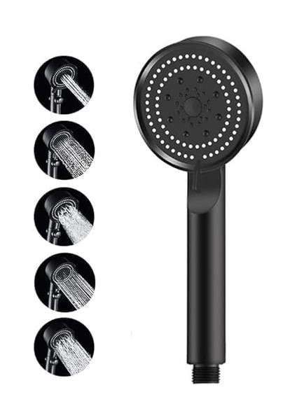 5 Fonksiyonlu Su Tasarruflu Duş Başlığı, Turbo Yüksek Basınçlı, Ayarlanabilir El Duşu, Siyah fiyatları