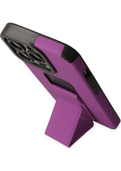 iPhone 13 Pro Max Kılıf Mega Standlı Silikon - Mor - FKU6604-6455 modelleri