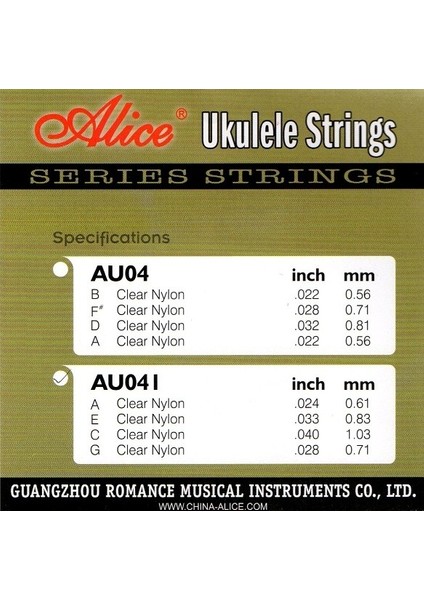 AU041 Ukulele Takım Tel (Orijinal Üründür) modelleri
