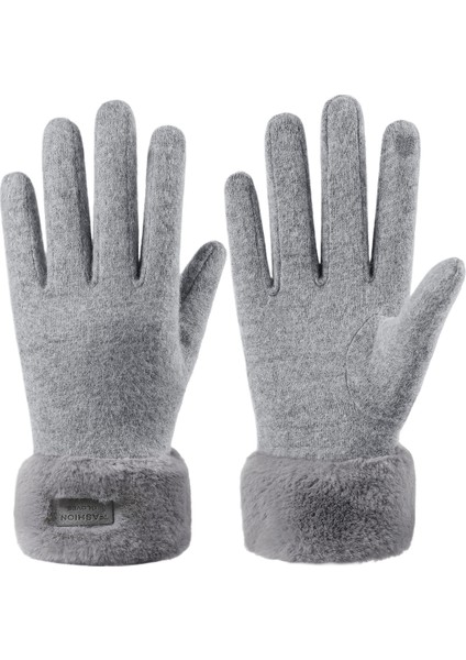 Yeni Kaşmir Kış Eldivenleri Bayanlar Açık Bisiklet Yürüyüş Artı Kadife Dokunmatik Ekran Moda Bilek Artı Sıcak Eldivenler (Yurt Dışından)