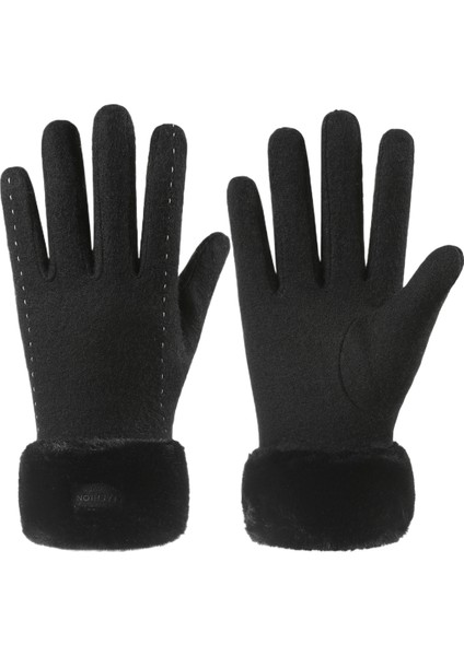 Yeni Kaşmir Kış Eldivenleri Bayanlar Açık Bisiklet Yürüyüş Artı Kadife Dokunmatik Ekran Moda Bilek Artı Sıcak Eldivenler (Yurt Dışından)