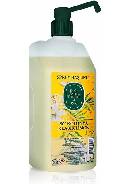 1lt Pet Pompalı Limon Kolonyası