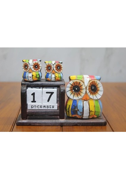 Ahşap Baykuş Takvim Polos-18 fiyatları