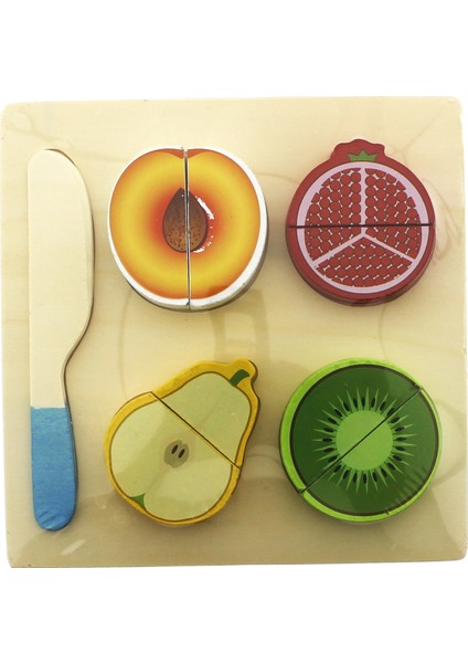 Ahşap Kesilebilir Meyveler Armut Kivi Nar Kayısı