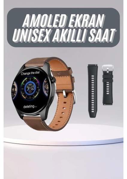 Yuvarlak Kasa 46MM Akıllı Saat Android ve Ios Uyumlu Uyku ve Sağlık Takibi