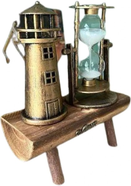Hediyelik Eşya Retro Ahşap Deniz Feneri Kum Saati Biblo modelleri