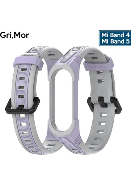 Mijobs Xiaomi Mi Band 5-4 Çift Renk Kayış KORDON-(5775) - ?56?15E4-7G9056 modelleri