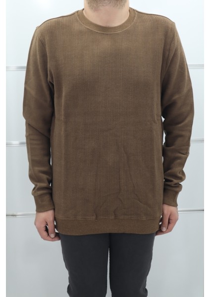 Fistan Store Erkek Desenli Spor Kesim Normal Kalıp Bisiklet Yaka Selanik Kumaşlı Kışlık Kazak