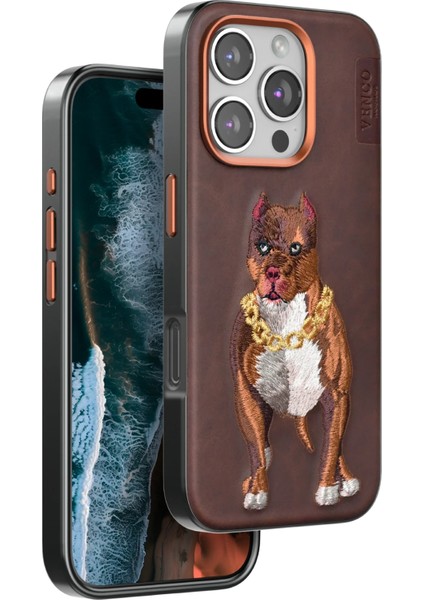 Techmrt Venco Iphone 16 Pro Perma Desenli Kapak - Kahverengi