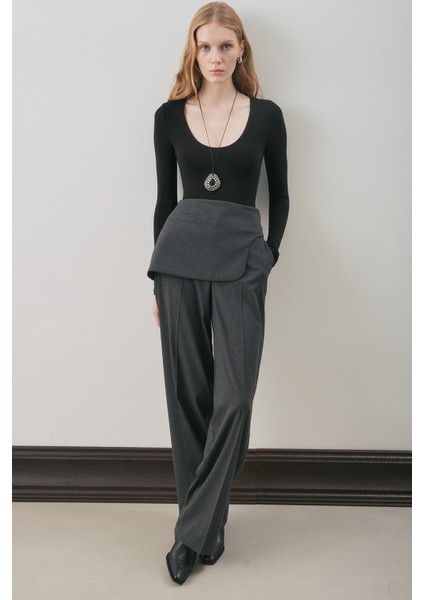 Klasik Kesim Kumaş Pantolon Antrasit