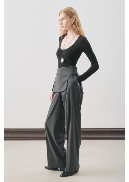 Klasik Kesim Kumaş Pantolon Antrasit modelleri