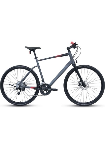 Sportive 350C Hd - 28 Jant 22'' 56CM (Xl) Kadro 22 Vites Şehir Bisikleti - Mat Antrasit / Siyah Kırmızı