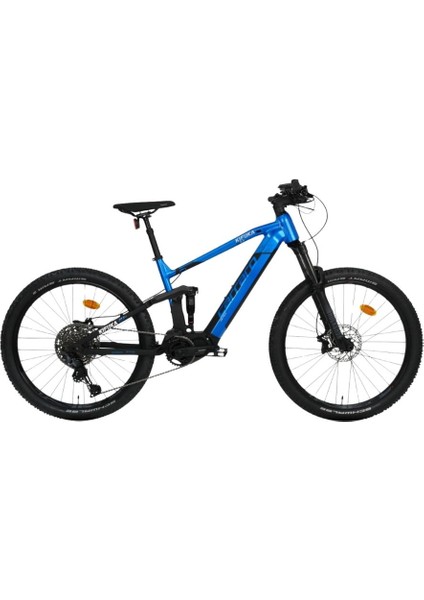 Kifuka E-Fs 6.0 - 27.5 Jant 17'' 44CM (M - L) Kadro Hd Elektrikli Dağ Bisikleti - Krom Mavi / Mat Siyah Gümüş