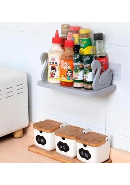 Kuğu Tasarımlı Kendinden Yapışkanlı Raf