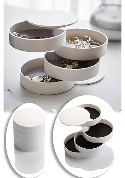 4 Katlı Dönen Silindir Takı Organizeri fırsatları