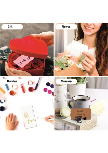 Boş Kelime Kartları 5x8 cm - 50 Adet Oval Kenarlı | Tabu &amp; Not Kartları - Kraft