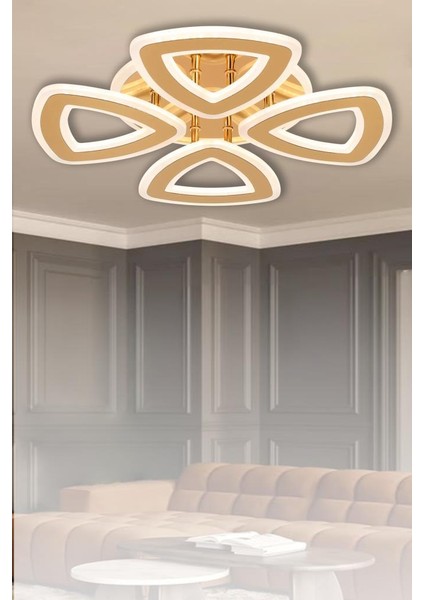 3264-4 Gold Kumandalı LED Avize