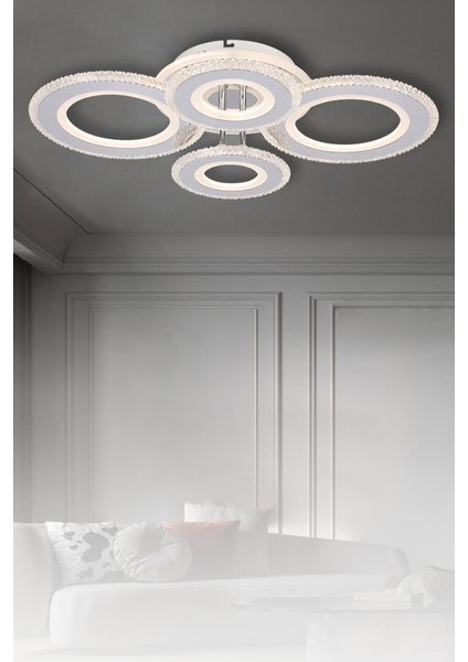 T001-4 Krom Kumandalı LED Avize