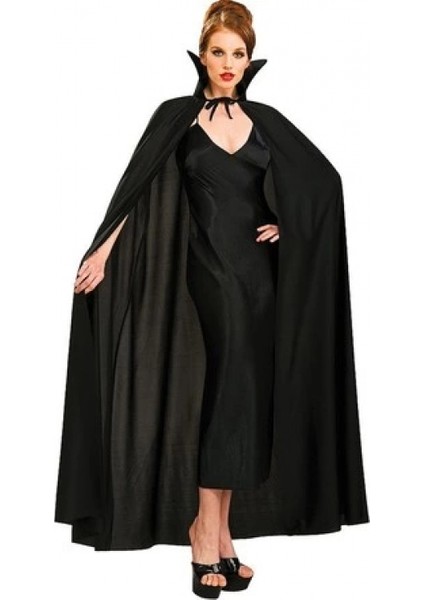 Siyah Renk Yakalı Halloween Pelerini 120 cm (K95)