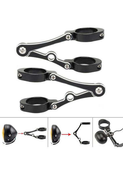 2x Motosiklet Far Kelepçesi 39MM-41MM Cnc Cafe Racer Black White Için (Yurt Dışından) fiyatları