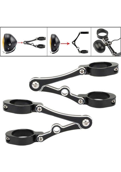 2x Motosiklet Far Kelepçesi 39MM-41MM Cnc Cafe Racer Black White Için (Yurt Dışından) modelleri
