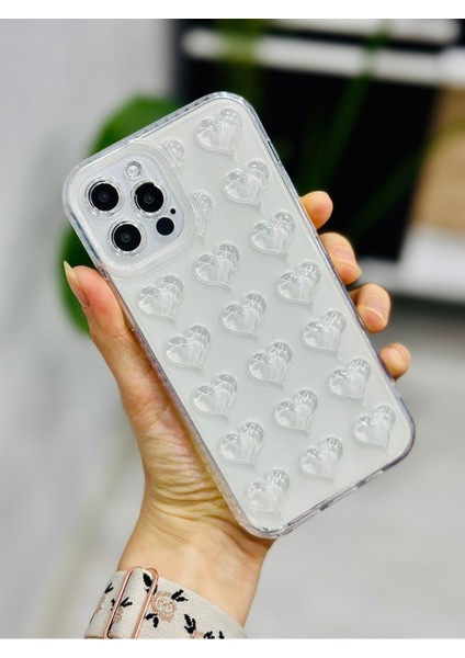 Iphone 12 ve 12 Pro Uyumlu 3D Kabartma Kalpli Silikon Kılıf fiyatları