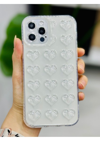 Iphone 12 ve 12 Pro Uyumlu 3D Kabartma Kalpli Silikon Kılıf fırsatları