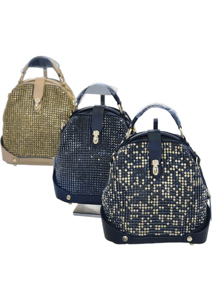 Kristal Taşlı 3 Opsiyonel ( El-Omuz -Sırt ) Kadın Çantası