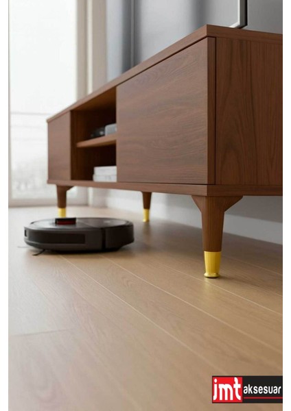Puma 15 cm Ceviz-Altın 6'lı Set Mobilya Kanepe Tv Ünitesi Dolap Konsol ve Destek Ayağı