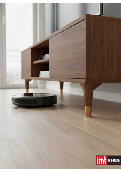 Puma 15 cm Ceviz-Altın 6'lı Set Mobilya Kanepe Tv Ünitesi Dolap Konsol ve Destek Ayağı