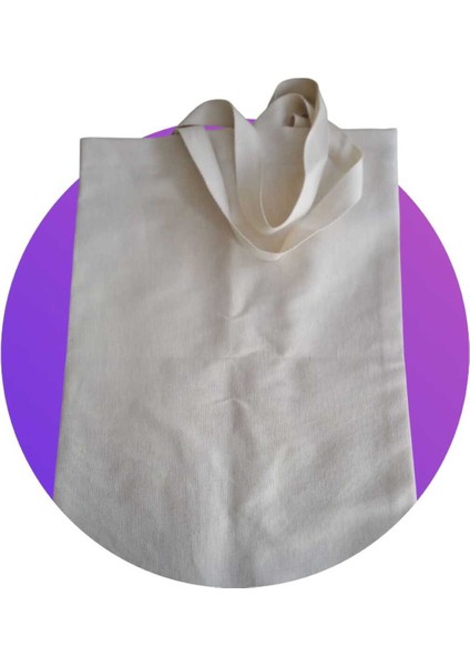 %100 Pamuk Doğal Ham Bez Çanta | 3'li Paket | 46 Tel Kalın Kanvas Kumaş | Uzun Saplı | Baskıya Uygun