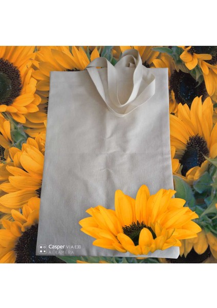 %100 Pamuk Doğal Ham Bez Çanta | 3'li Paket | 46 Tel Kalın Kanvas Kumaş | Uzun Saplı | Baskıya Uygun modelleri