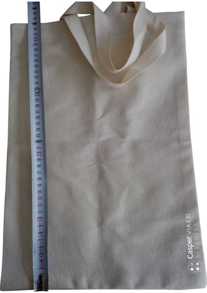 %100 Pamuk Doğal Ham Bez Çanta | 3'li Paket | 46 Tel Kalın Kanvas Kumaş | Uzun Saplı | Baskıya Uygun fırsatları