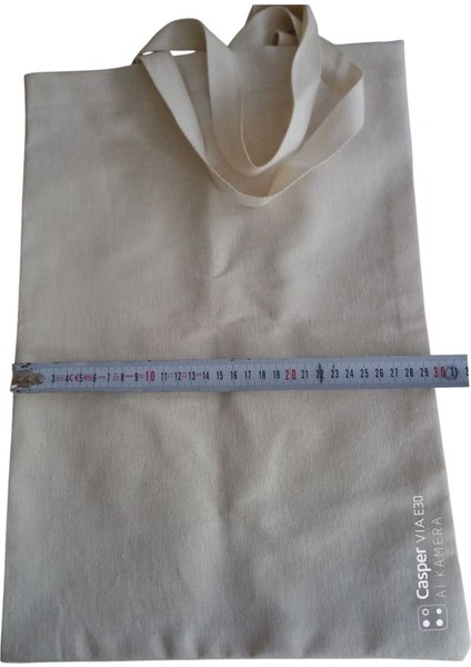 %100 Pamuk Doğal Ham Bez Çanta | 3'li Paket | 46 Tel Kalın Kanvas Kumaş | Uzun Saplı | Baskıya Uygun