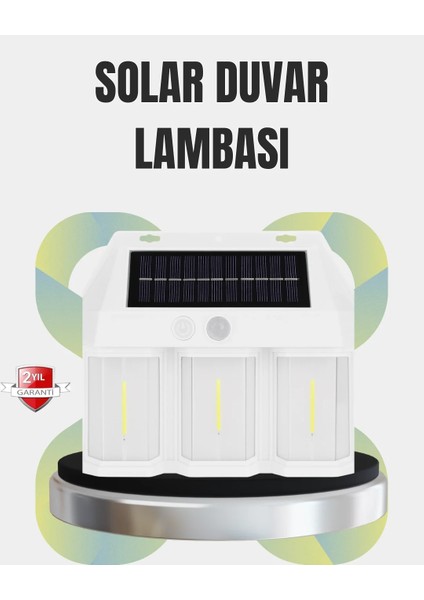 Pır Sensörlü Solar Lamba – Otomatik Şarj ve Gece Aydınlatma