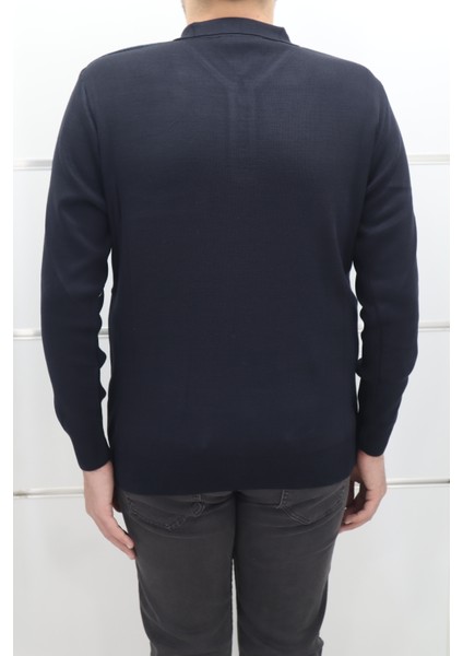 Fistan Store Erkek Desenli Klasik Kesim Rahat Kalıp Polo Yaka Tek Cepli Kışlık Yünlü Kazak modelleri