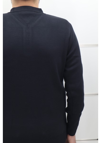 Fistan Store Erkek Desenli Klasik Kesim Rahat Kalıp Polo Yaka Tek Cepli Kışlık Yünlü Kazak fırsatları