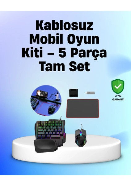 Profesyonel Mobil Oyuncular Için Rgb Klavyeli 5 Parça Oyun Kiti