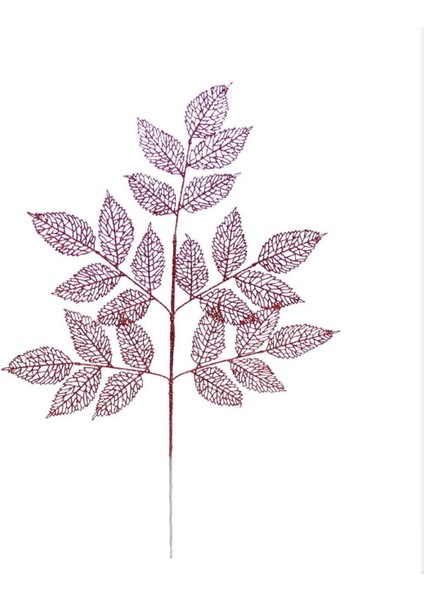 Yılbaşı Süsü Simli Dantel Yaprak Kırmızı 86 cm